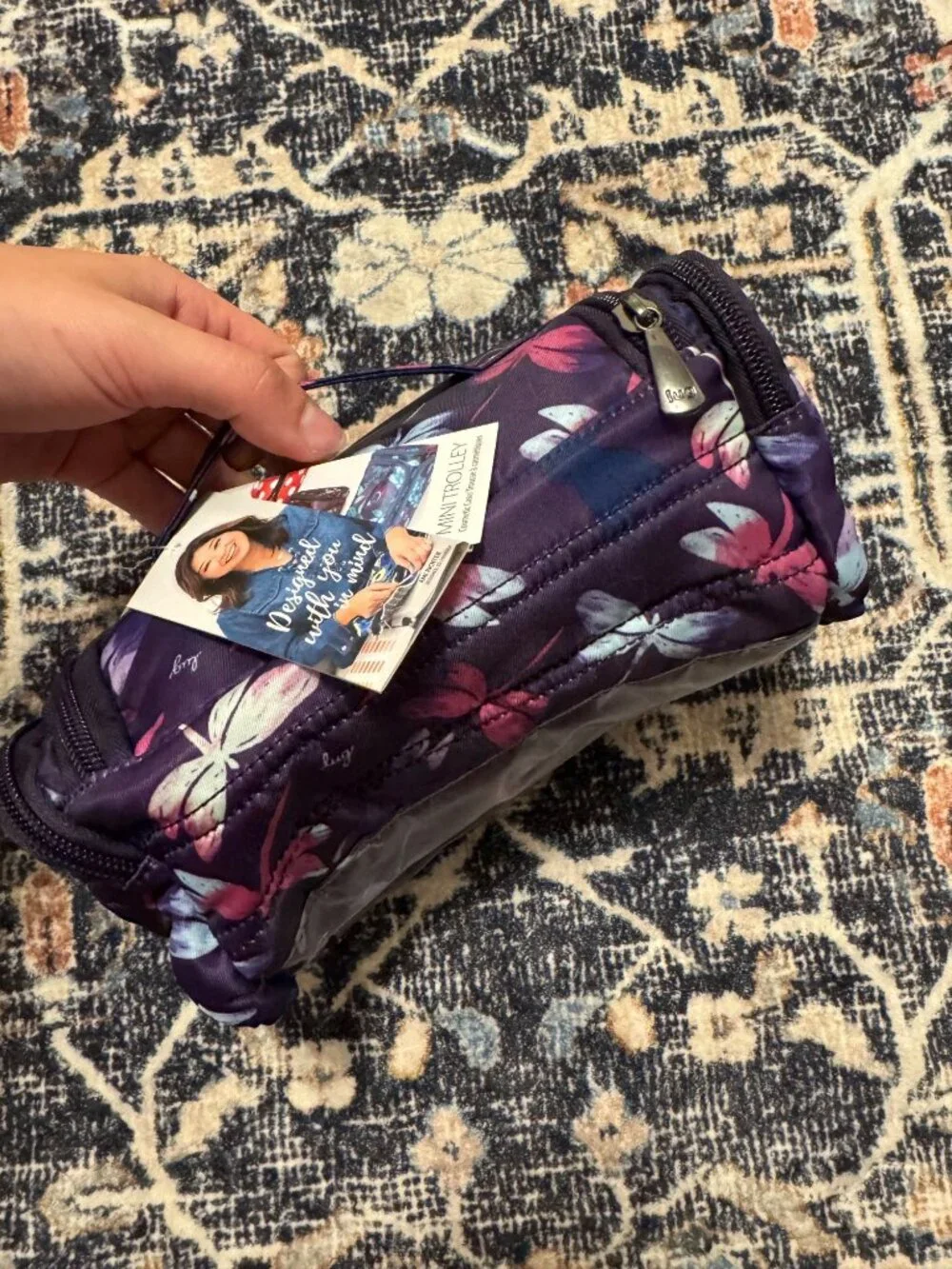 Lug Mini Trolley Cosmetic Case Dragonfly Print Travel Toiletry Organizer NWT